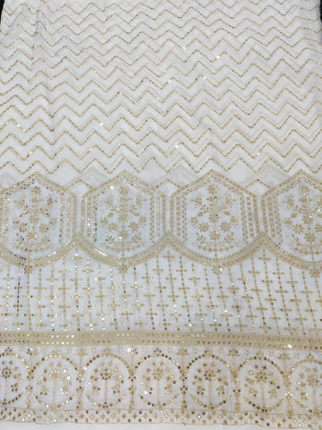 Embroidery zari sequins fabric