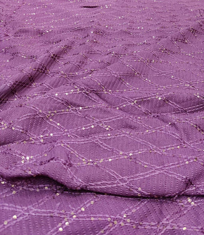 Lucknowi Checks georgette fabric. Shade - Mauve