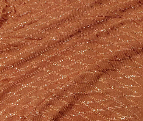 Lucknowi Checks georgette fabric Shade - Rust