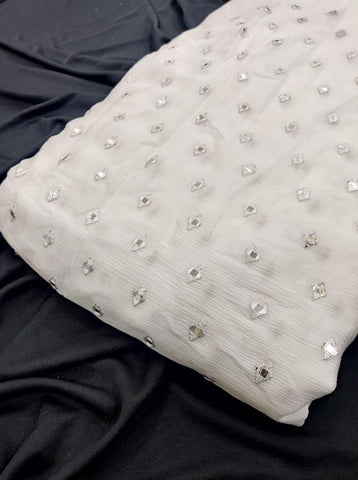 Mirror triangular dots fabric ( dyeable fabric)