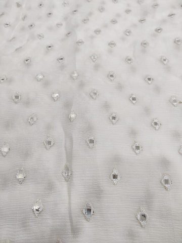 Mirror triangular dots fabric ( dyeable fabric)