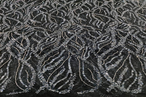 Handwork cutdana pearl black fabric Shade -  black