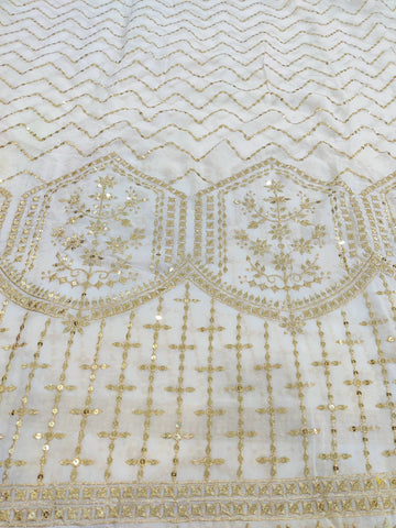 Embroidery zari sequins fabric