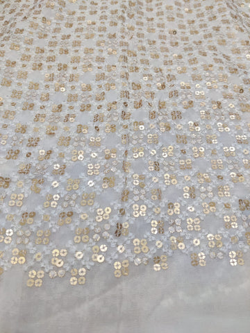 Designer sequins with thread embroidery